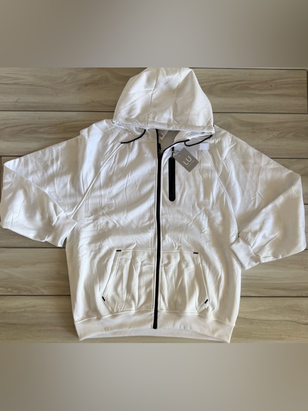 LU Linea Uomo Zip-Front Hoodie White 5X NWT